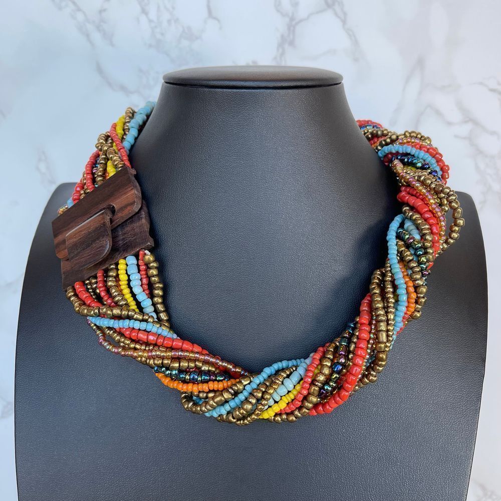 Nwt About Color Multi Strand Beaded Necklace Boho… - image 1